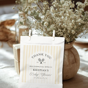 Sachets En Papier Preppy Yellow Tennis Chic Baby shower Merci