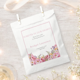 Sachets En Papier Pretty Pink Peonies Funeral Seed Packet