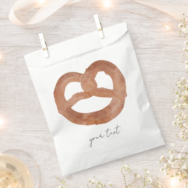 Sachets En Papier Pretzel doux salé Texte manuscrit (Coupé)