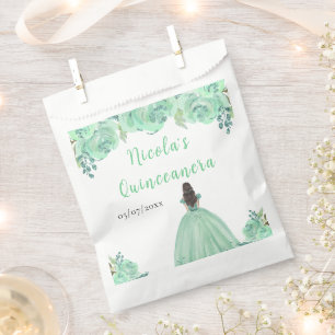 Sachets En Papier Princesse aux Cheveux Bruns Fleur Menthe Florale Q