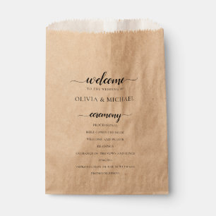 Sachets En Papier Programme de mariage Ordre des événements Favorise