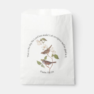 Sachets En Papier Psaume 118:24 Verset biblique et couple de moineau