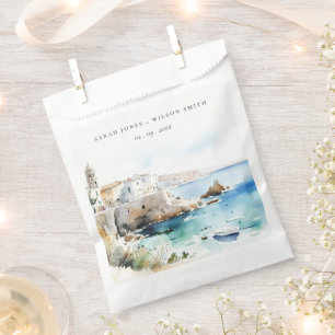 Sachets En Papier Puglie, Italie Paysage aquarelle Mariage