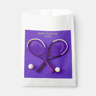 Sachets En Papier Purple Anniversaire Raquettes et Balls Tennis