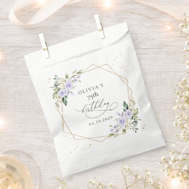 Sachets En Papier Purple Flowers, White Flowers, Greenery, Birthday (Coupé)