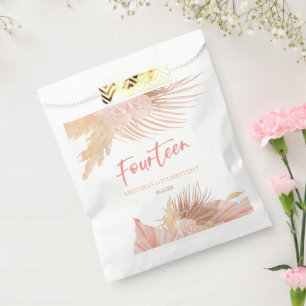 Sachets En Papier Quatorze Fête d'anniversaire Bohème Rose Florale 1
