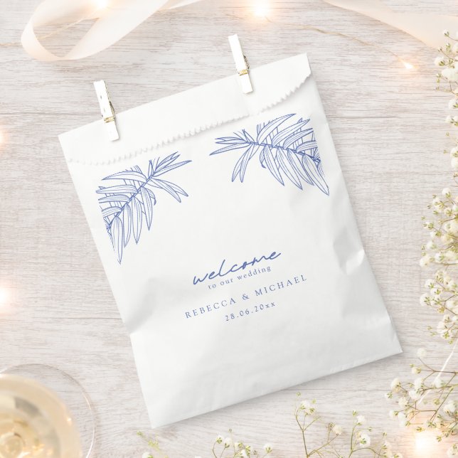 Sachets En Papier Quelque chose de bleu simple Mariage botanique (Coupé)