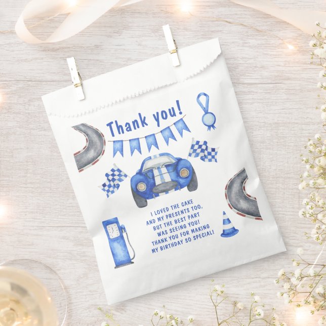 Sachets En Papier Race Car Premier anniversaire Merci de fête (Coupé)