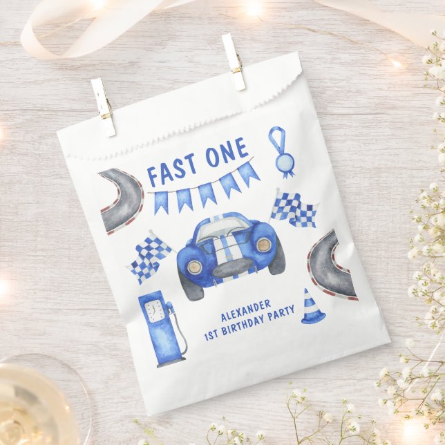Sachets En Papier Race Car Première fête d'anniversaire (Coupé)