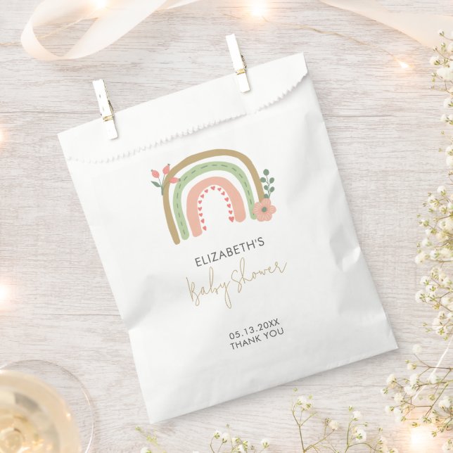 Sachets En Papier Rainbow Boho Baby shower Earth mûre (Coupé)