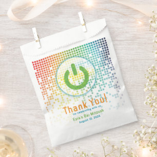 Sachets En Papier Rainbow Pixels jeu vidéo Gamer Bar Mitzvah