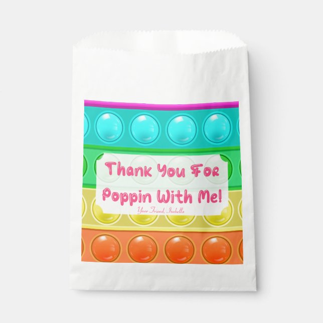 Sachets En Papier Rainbow Pop It Fidget Bubble Anniversaire Fête Inv (Devant)