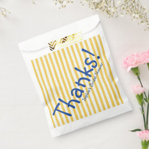 Sachets En Papier Rayure jaune Merci gras Fête de mariage