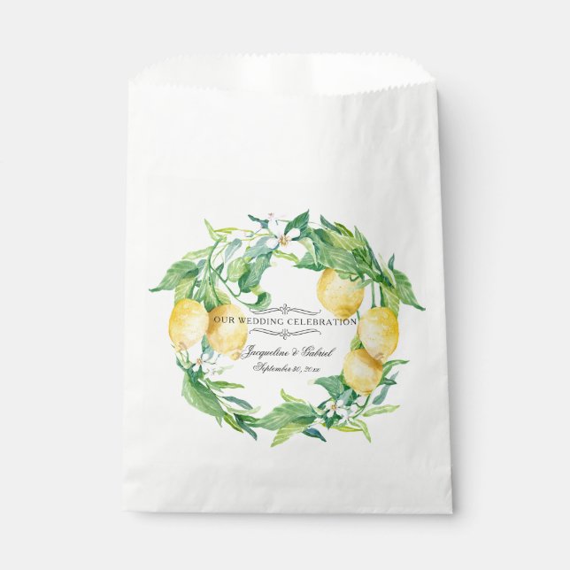 Sachets En Papier Réception de mariage avec germe de citron citron e (Devant)