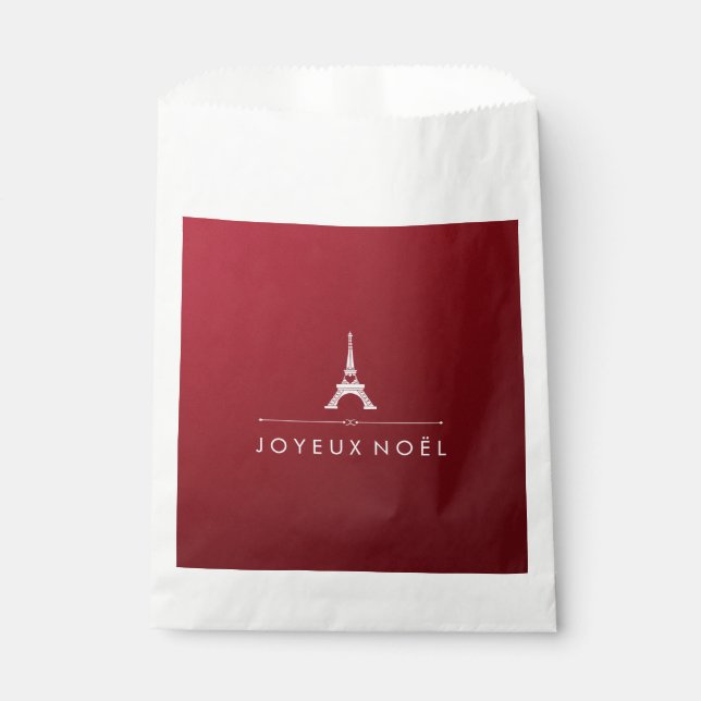 Sachets En Papier Red and Silver French Christmas Eiffel Tower (Devant)