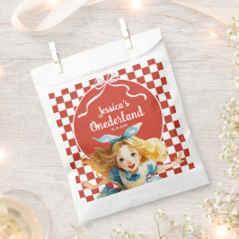 Sachets En Papier Red Checkered Alice in ONEDERLAND 1st Birthday