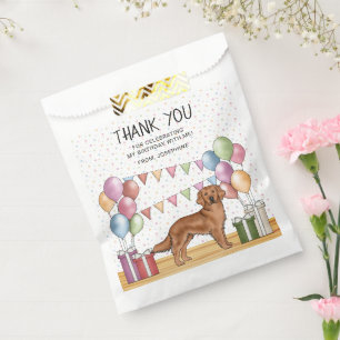 Sachets En Papier Red Golden Retriever Chien Pastel Anniversaire Mer