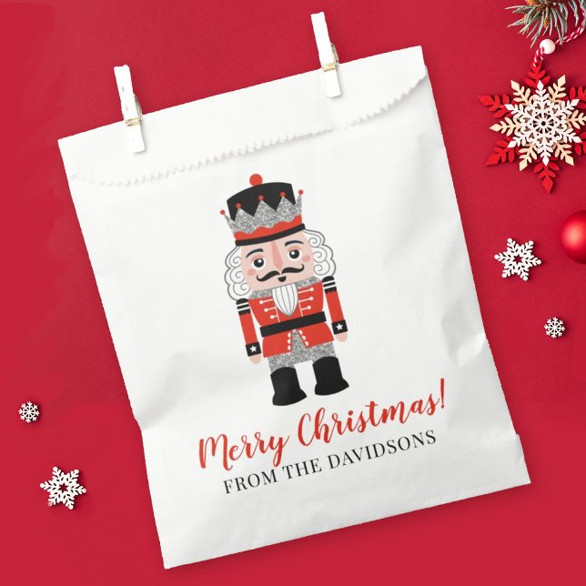 Sachets En Papier Red Nutcracker Noël Fête Fête Favoriser (A cute bag for your Christmas holiday party favors.)