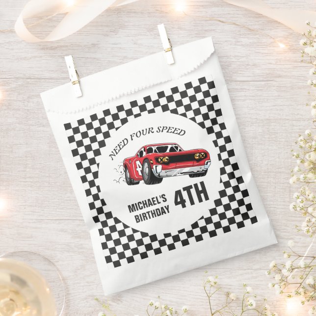 Sachets En Papier Red Race Car Anniversaire Fête Invitation (Coupé)
