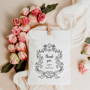 Sachets En Papier Regal noir et blanc Cadre baroque Vintage