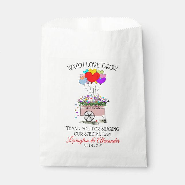 Sachets En Papier Regarder l'amour pousser Sac de semences Favoriser (Devant)
