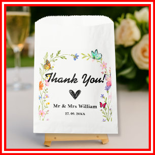 Sachets En Papier Remerciement de mariage floral Boho Wildflower