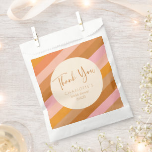 Sachets En Papier Remerciement de mariage Retro Geometric Rose Rouil