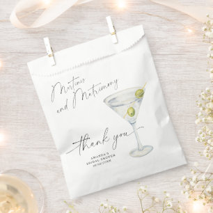 Sachets En Papier Remerciement Martini pour la fête de mariage