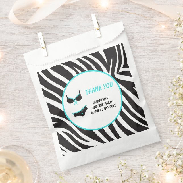Sachets En Papier Remerciement pour la soirée lingerie turquoise (Coupé)