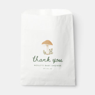 Sachets En Papier Remerciements de Baby Shower Champignon Vert Minim
