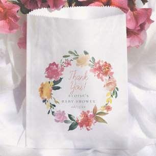 Sachets En Papier Remerciements pour Baby Shower Fille Simplicité Fl