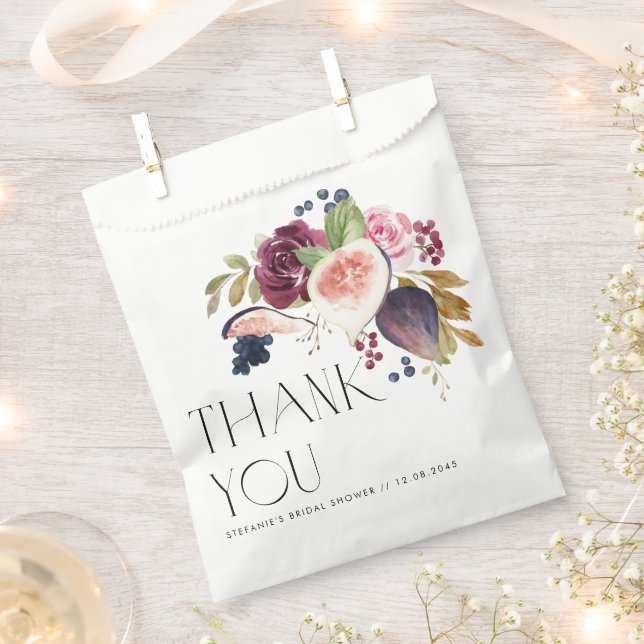 Sachets En Papier Remerciements pour Baby Shower Mariage aux Figues  (Coupé)