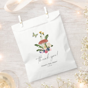 Sachets En Papier Remerciements pour la baby shower Champignons