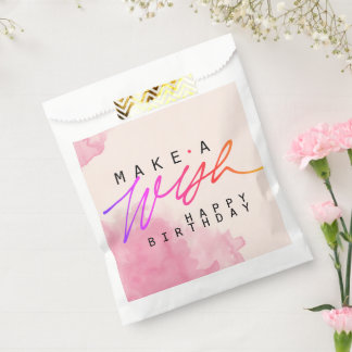 Sachets En Papier Rendre un voeu heureux anniversaire en rose