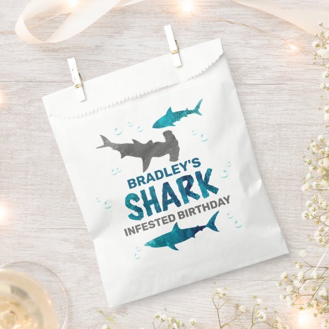 Sachets En Papier Requin infesté n'importe quel âge fête d'anniversa (Coupé)