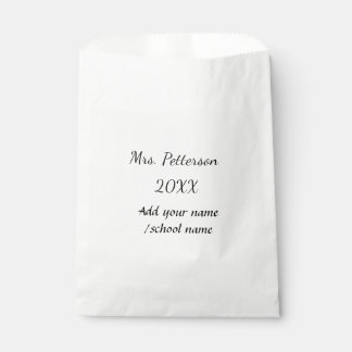 Sachets En Papier Retour à l'école ajouter nom de l'enseignant année