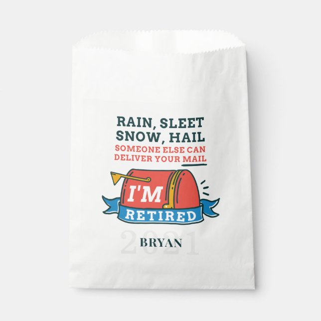 Sachets En Papier Retraité Poste Travailleur Mailman Parti de retrai (Devant)