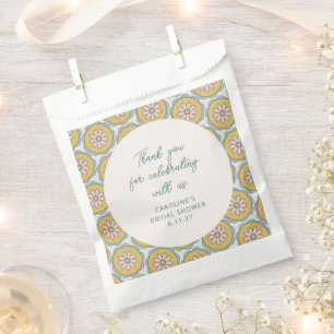 Sachets En Papier Retro Boho Floral Jaune Remerciement de douche per
