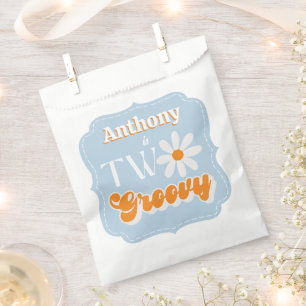 Sachets En Papier Retro Deux garçons Super 2e anniversaire