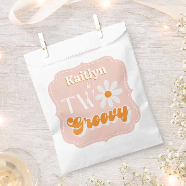 Sachets En Papier Retro Deux Super filles 2e anniversaire (Coupé)