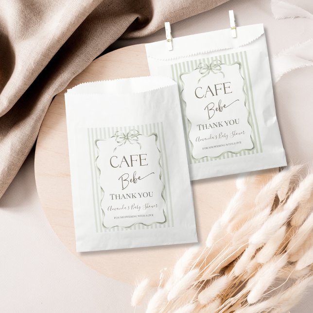 Sachets En Papier Retro Neutral Bow Cafe Bebe Coffee Baby Shower (Créateur téléchargé)