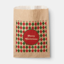 Sachets En Papier Retro Red Green Harlequin