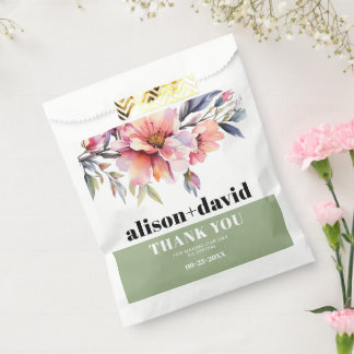 Sachets En Papier Rhododendron peach-pink flowers typography wedding