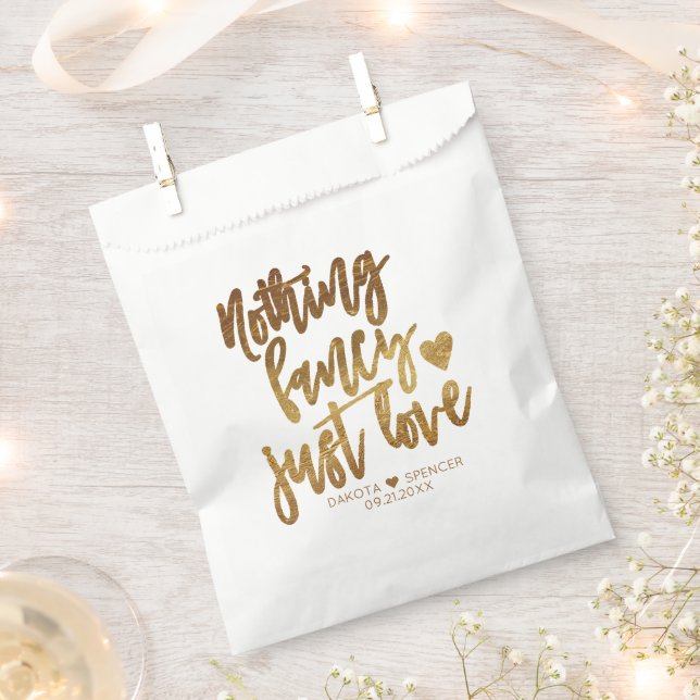 Sachets En Papier Rien De Fancy Juste Amour | Micro Mariage Gold Hea (Coupé)