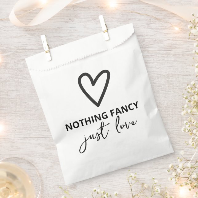 Sachets En Papier Rien de fantaisie Juste Amour Motif Mariage (Coupé)