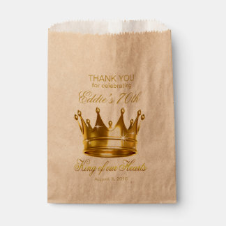 Sachets En Papier Roi de nos Coeurs 70e anniversaire Gold Foil Couro