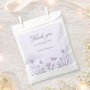 Sachets En Papier Romantique élégant mariage floral mauve