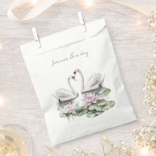 Sachets En Papier Romantique Lotus rose Floral Swans Mariage