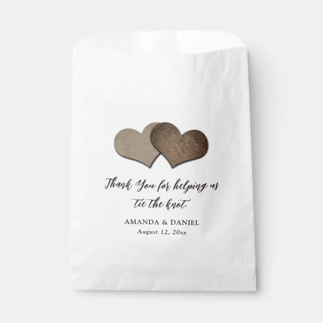 Sachets En Papier Romantique rustique Merci de pays Mariage (Devant)