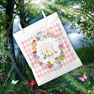 Sachets En Papier Rose Alice au pays des merveilles 5e anniversaire